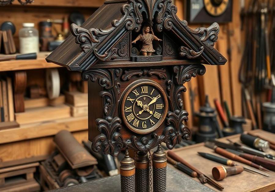 Cuckoo Clock Repair in progress at the Wyattviano Co. workshop in Glendale, Arizona