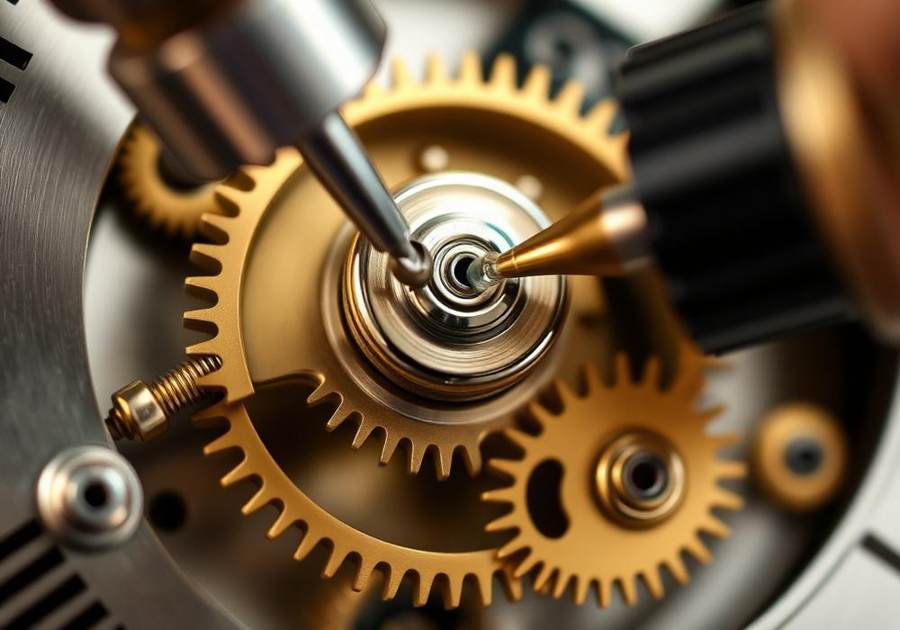 Mechanical Clock Maintenance in progress at the Wyattviano Co. workshop in Glendale, Arizona